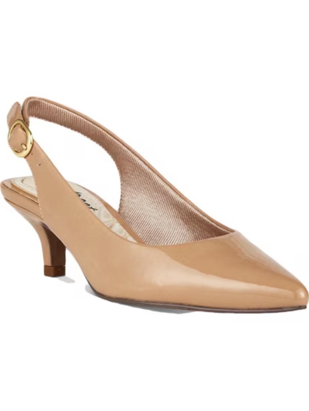 Easy Street Women's Faye Slingback Pump Shoes (Nude Patent Synthetic)
